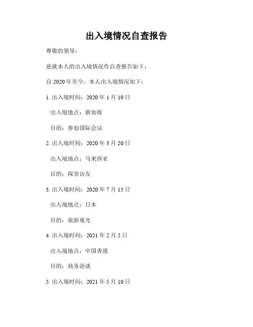 出入境情况自查报告