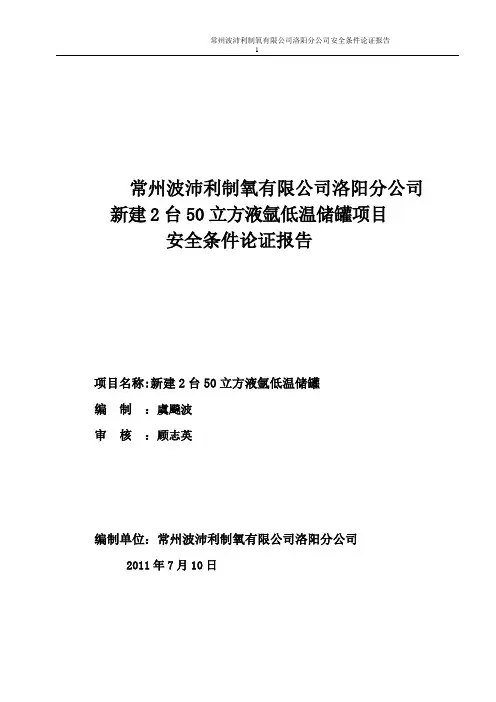 安全条件论证报告