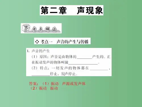 中考物理总复习 第二章 声现象(精讲)课件
