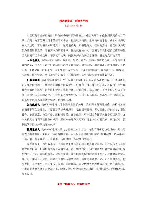 地黄丸之间比较201202_