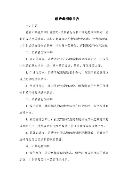 消费者洞察报告