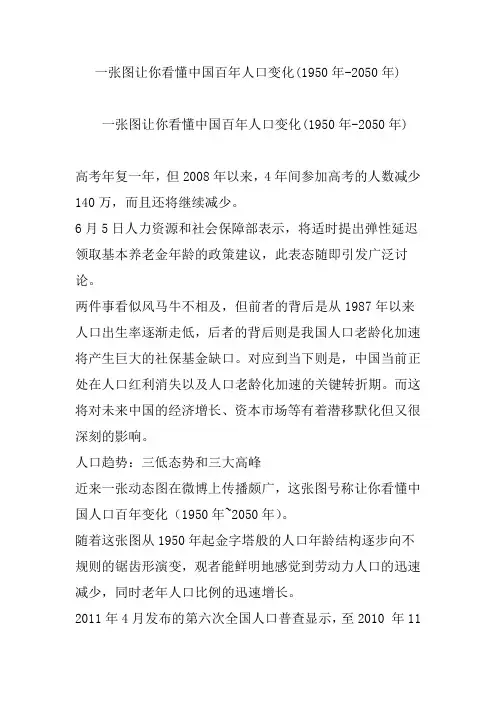 一张图让你看懂中国百人口变化年