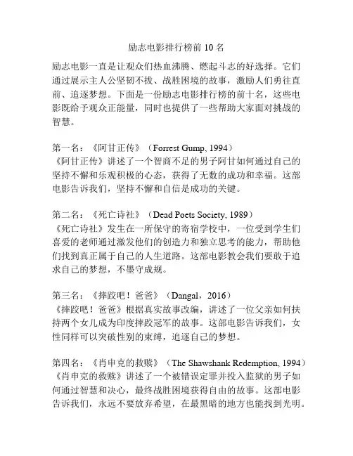 励志电影排行榜前10名