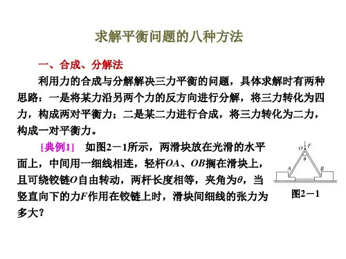 求解平衡问题的八种方法
