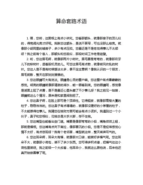 算命套路术语