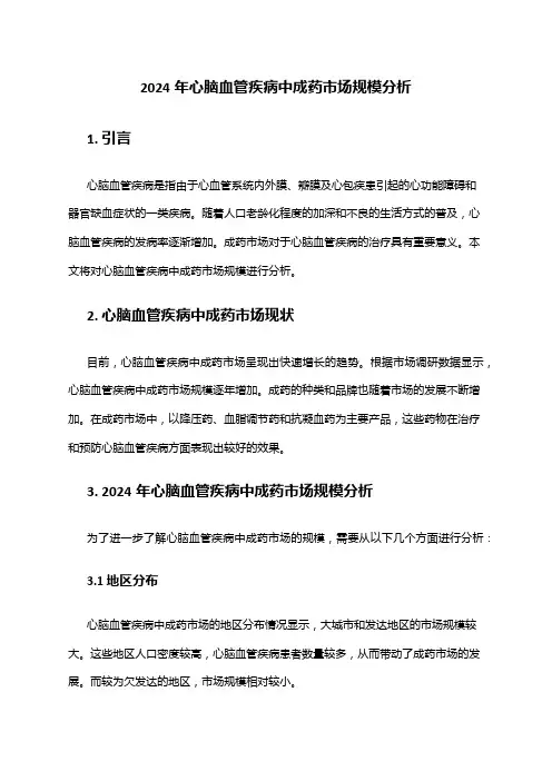 2024年心脑血管疾病中成药市场规模分析