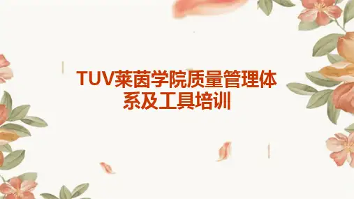 TUV莱茵学院质量管理体系及工具培训