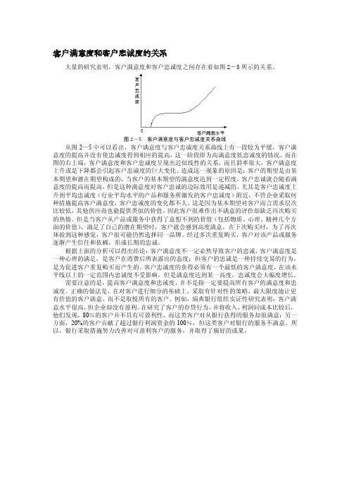 客户满意度和客户忠诚度的关系