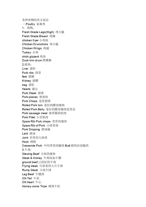 韩国料理中各种食物的英文