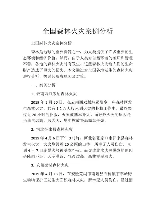 全国森林火灾案例分析
