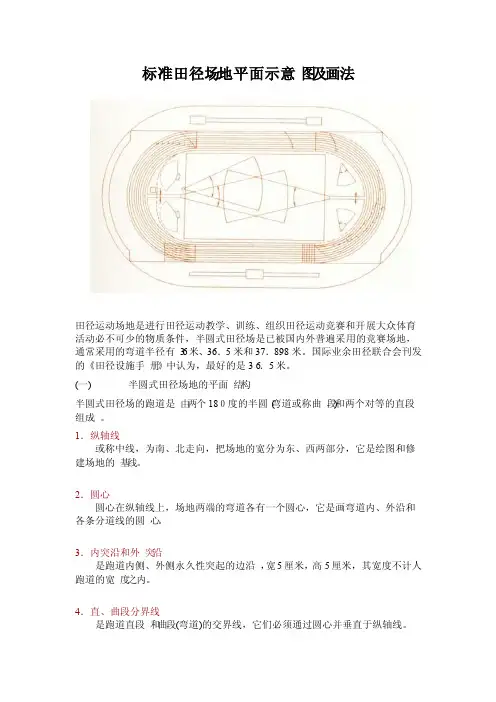 标准田径场地平面示意图及画法