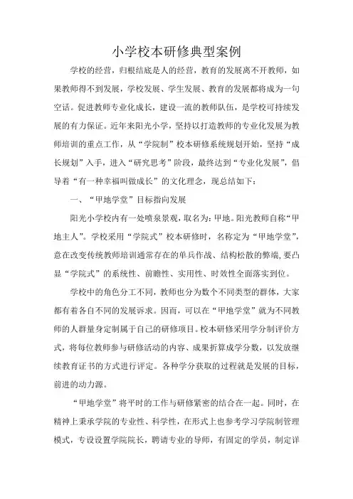 小学校本研修典型案例
