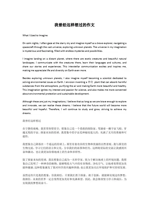 我曾经这样想过的作文