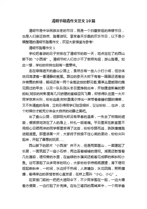 清明节踏青作文范文10篇