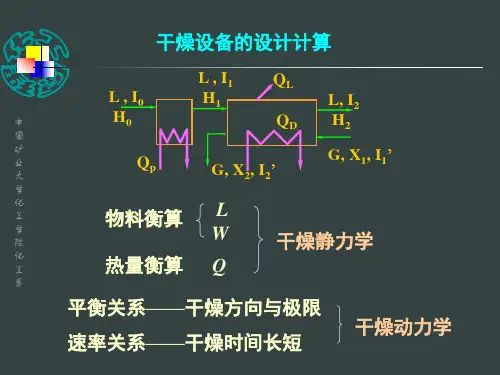 5章干燥2第二节干燥过程的物料衡算与热量衡算
