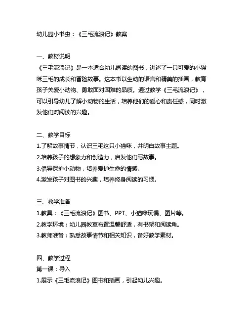 幼儿园小书虫：《三毛流浪记》教案 幼儿园阅读教案