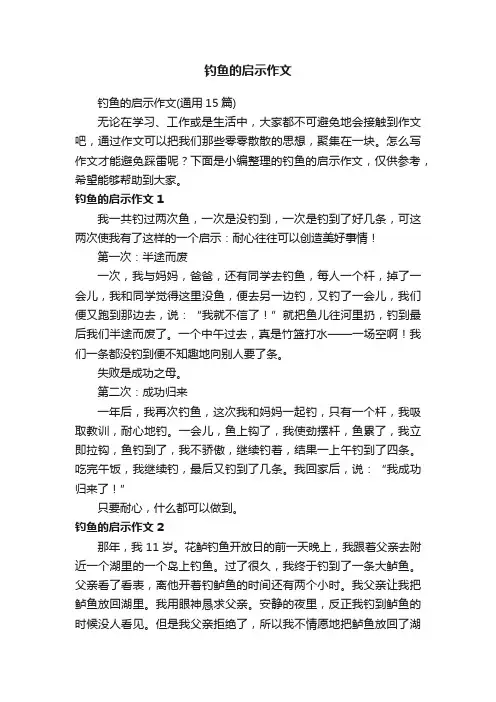 钓鱼的启示作文（通用15篇）