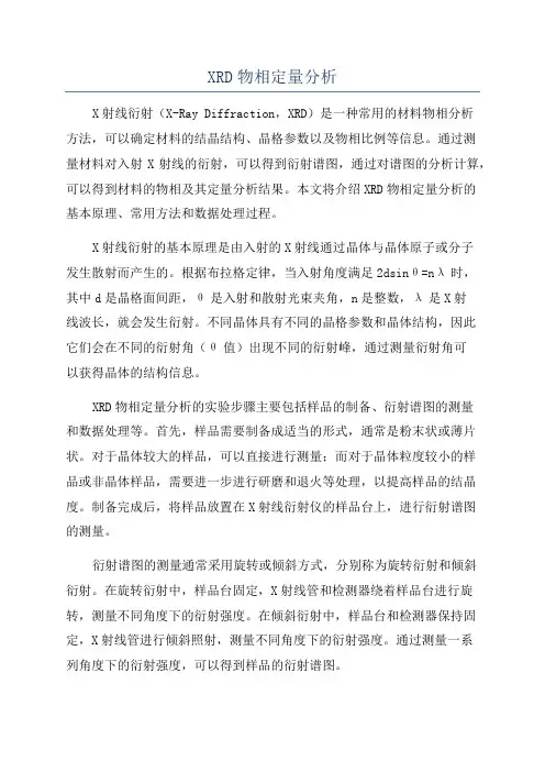 XRD物相定量分析