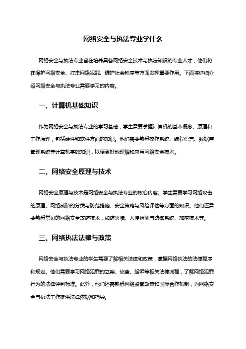 网络安全与执法专业学什么