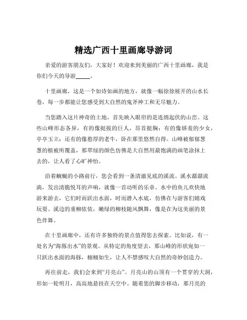 精选广西十里画廊导游词