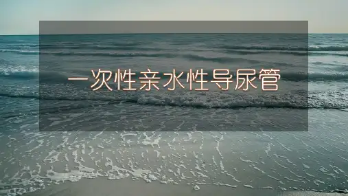 亲水超滑导尿管的科室应用PPT课件