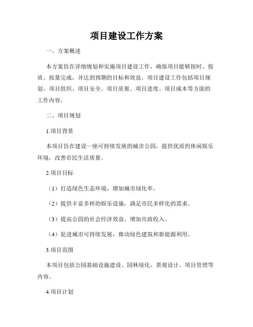 项目建设工作方案