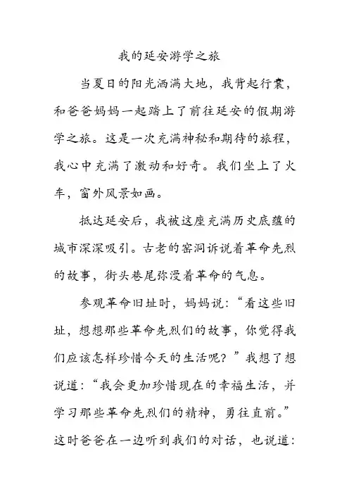 假期作文我的延安游学之旅