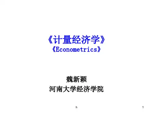 计量经济学第一章绪