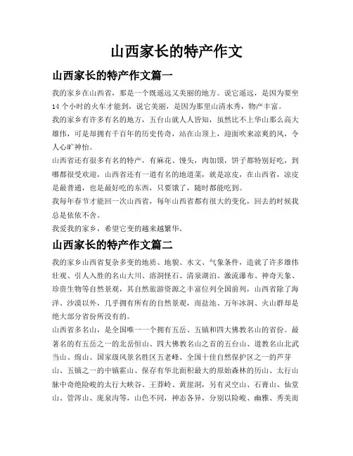 山西家长的特产作文