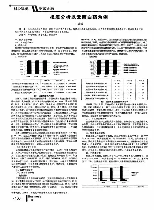 报表分析以云南白药为例