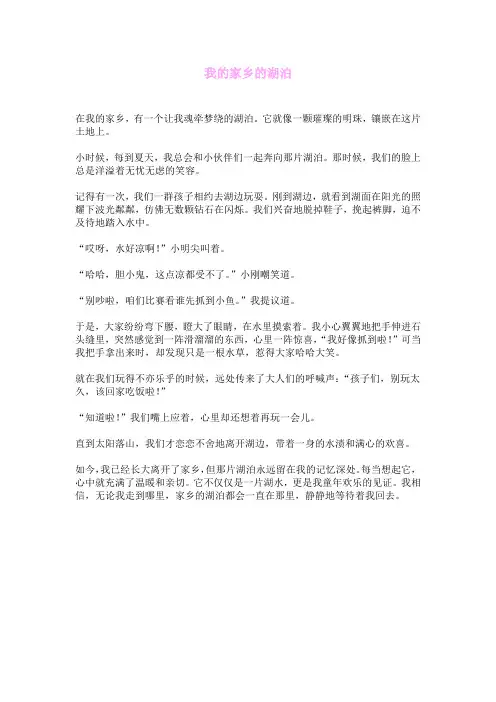 我的家乡的湖泊