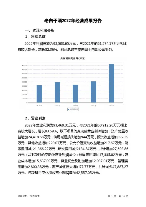 600559老白干酒2022年经营成果报告