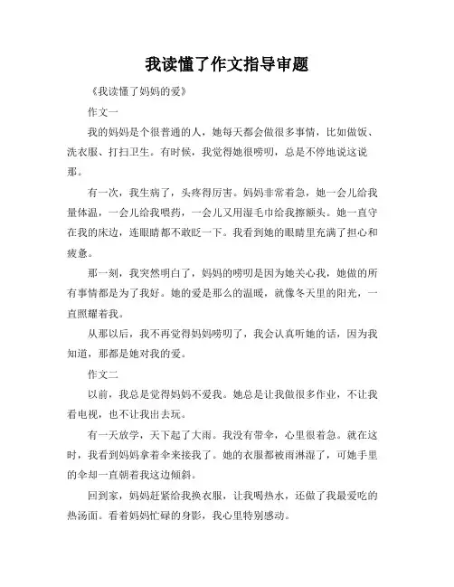 我读懂了作文指导审题