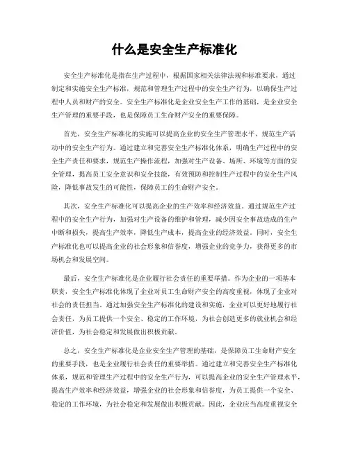 什么是安全生产标准化