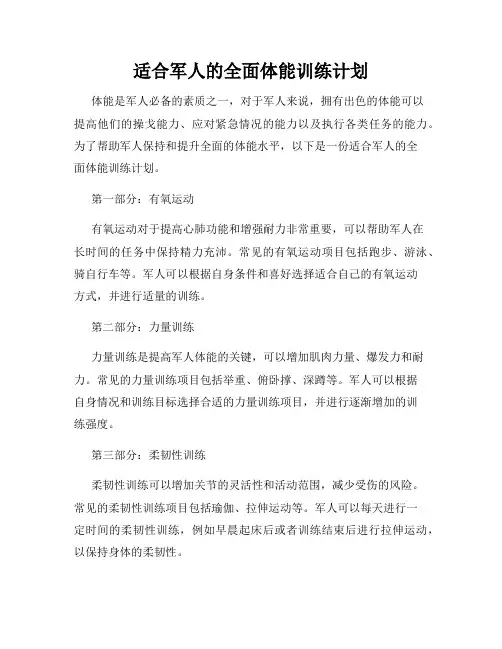 适合军人的全面体能训练计划