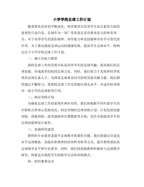 小学学校足球工作计划 (2)