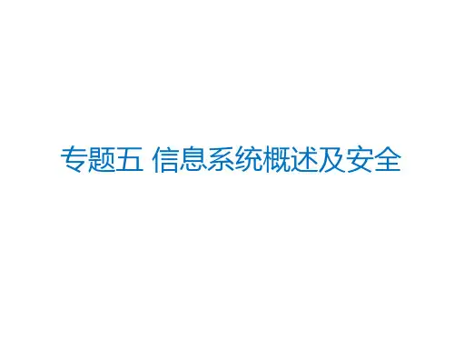 2024新高考浙江版高中信息技术专题五 信息系统概述及安全知识点归纳讲解PPT