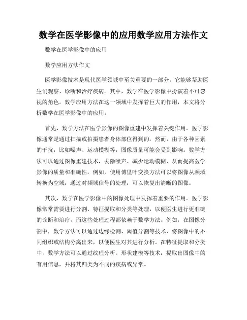 数学在医学影像中的应用数学应用方法作文
