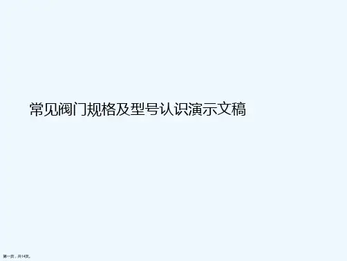 常见阀门规格及型号认识演示文稿