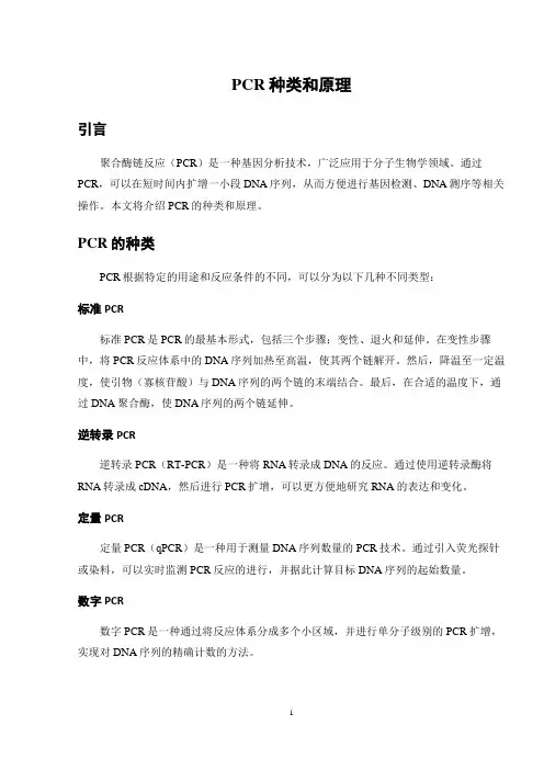 pcr种类和原理