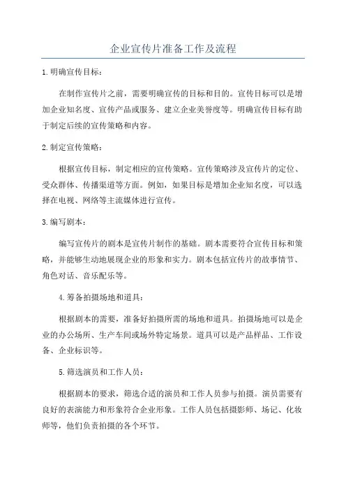 企业宣传片准备工作及流程