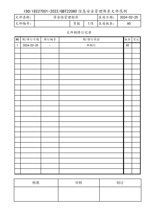 ISO27001符合性管理程序