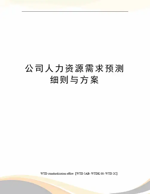 公司人力资源需求预测细则与方案