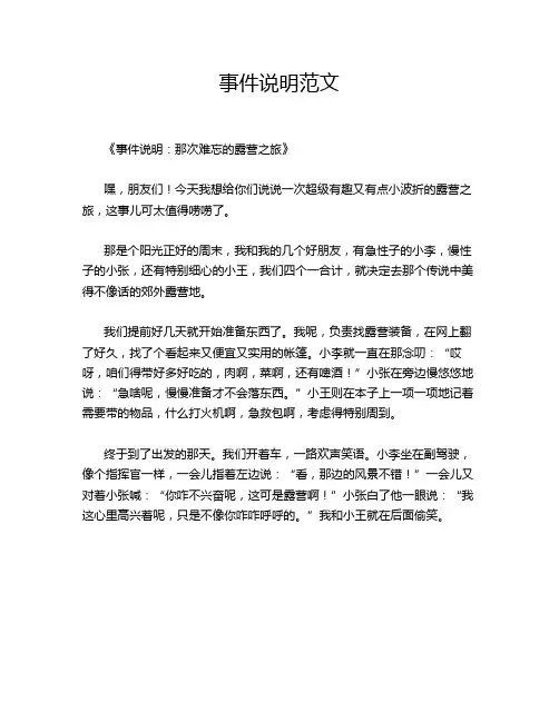 事件说明范文