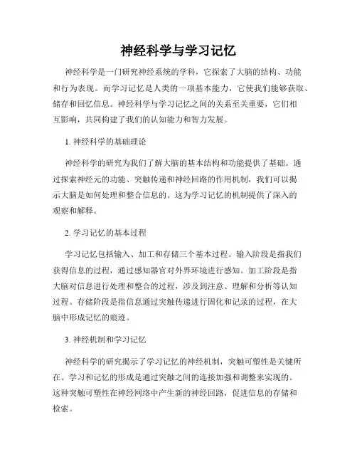 神经科学与学习记忆