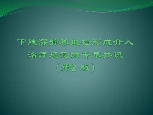 下肢深静脉血栓形成介入治疗示范的专家共识2019年度