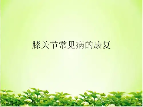 膝关节常见病的康复PPT课件