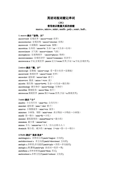 表示数量关系的前缀(六)