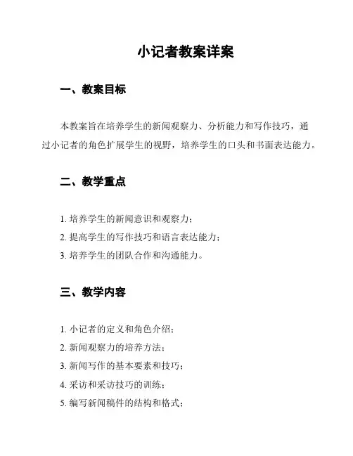 小记者教案详案