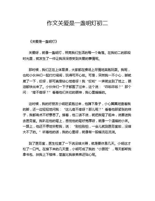 作文关爱是一盏明灯初二